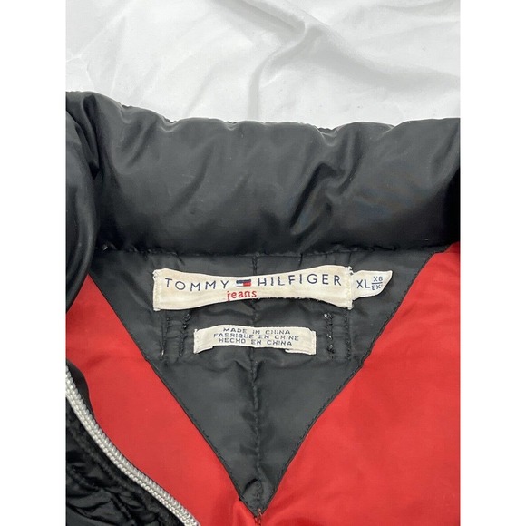 Tommy Hilfiger Black Puffer Jacket Juniors XL White Tag Early to Mid 00's - Picture 5 of 11
